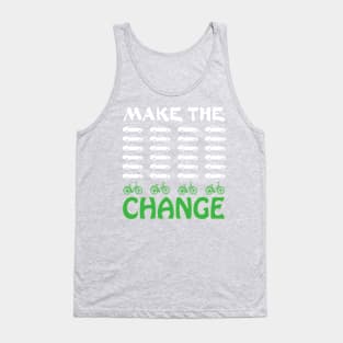 Make The Change Ladies Bike graphic Earth Day Cycling design Tank Top